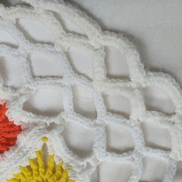 Vintage Handmade Granny Square Patch Knit Crochet Afghan Blanket Throw - Picture 4 of 4